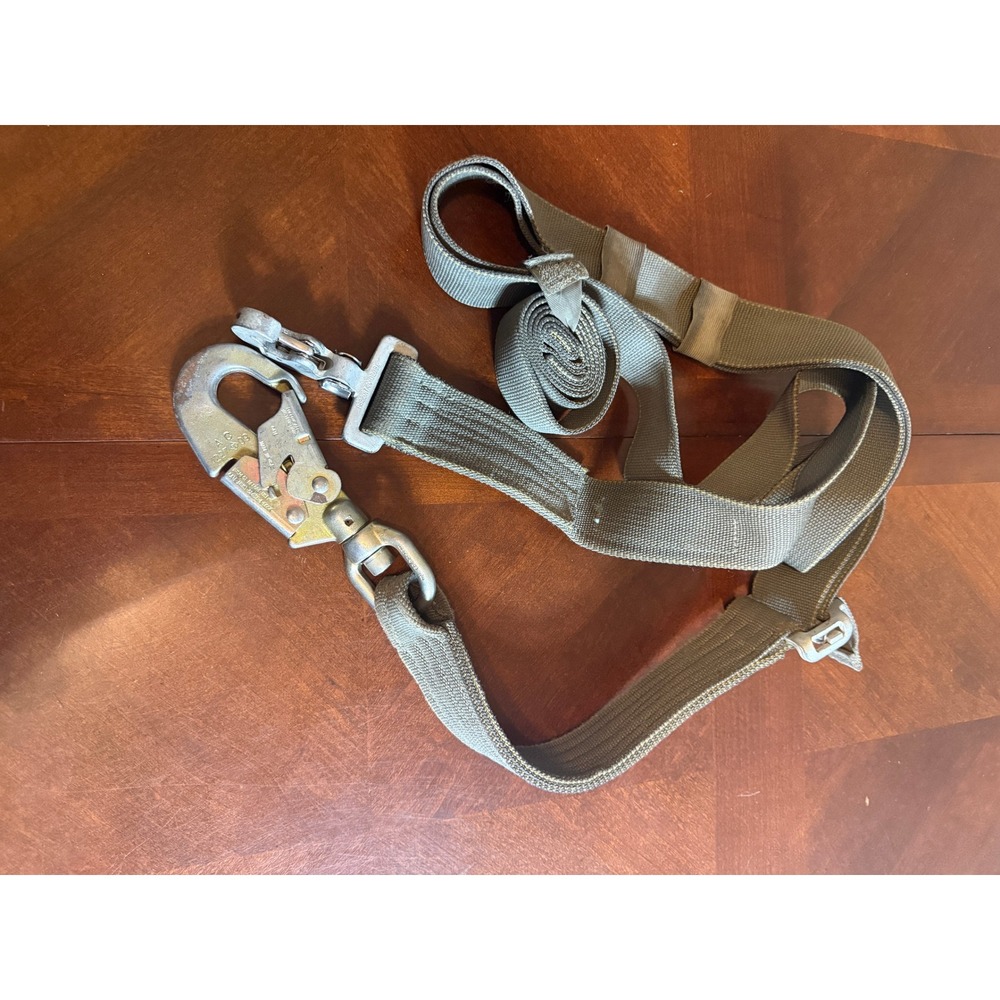 US Military Aircraft Aircrew Restraint Safety Lanyard Snap Hook Foliage Green